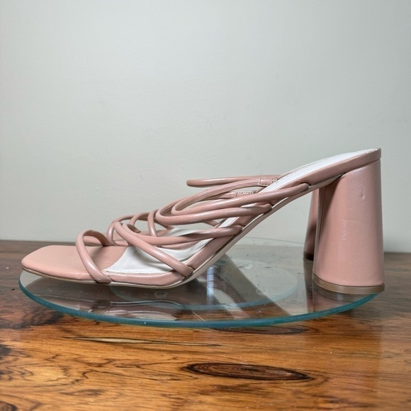 NINE WEST Strappy Open Toe Heel Sandals Platform Block Heels Size 12 - Picture 6 of 13